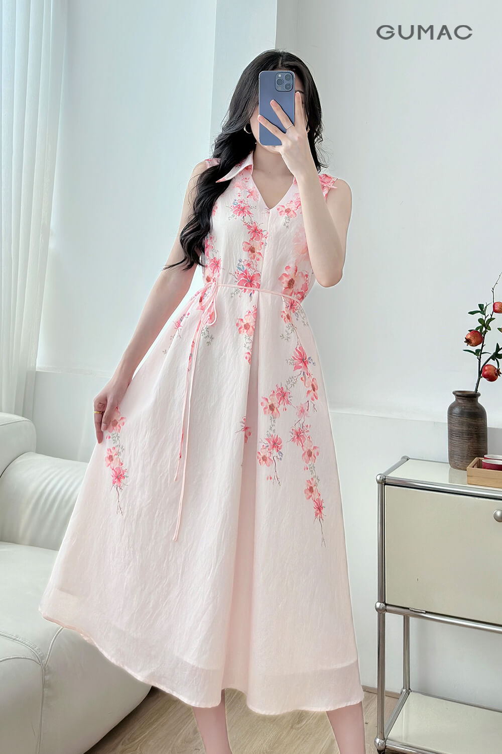 dam hoa nhi vintage chup anh trong nha dep