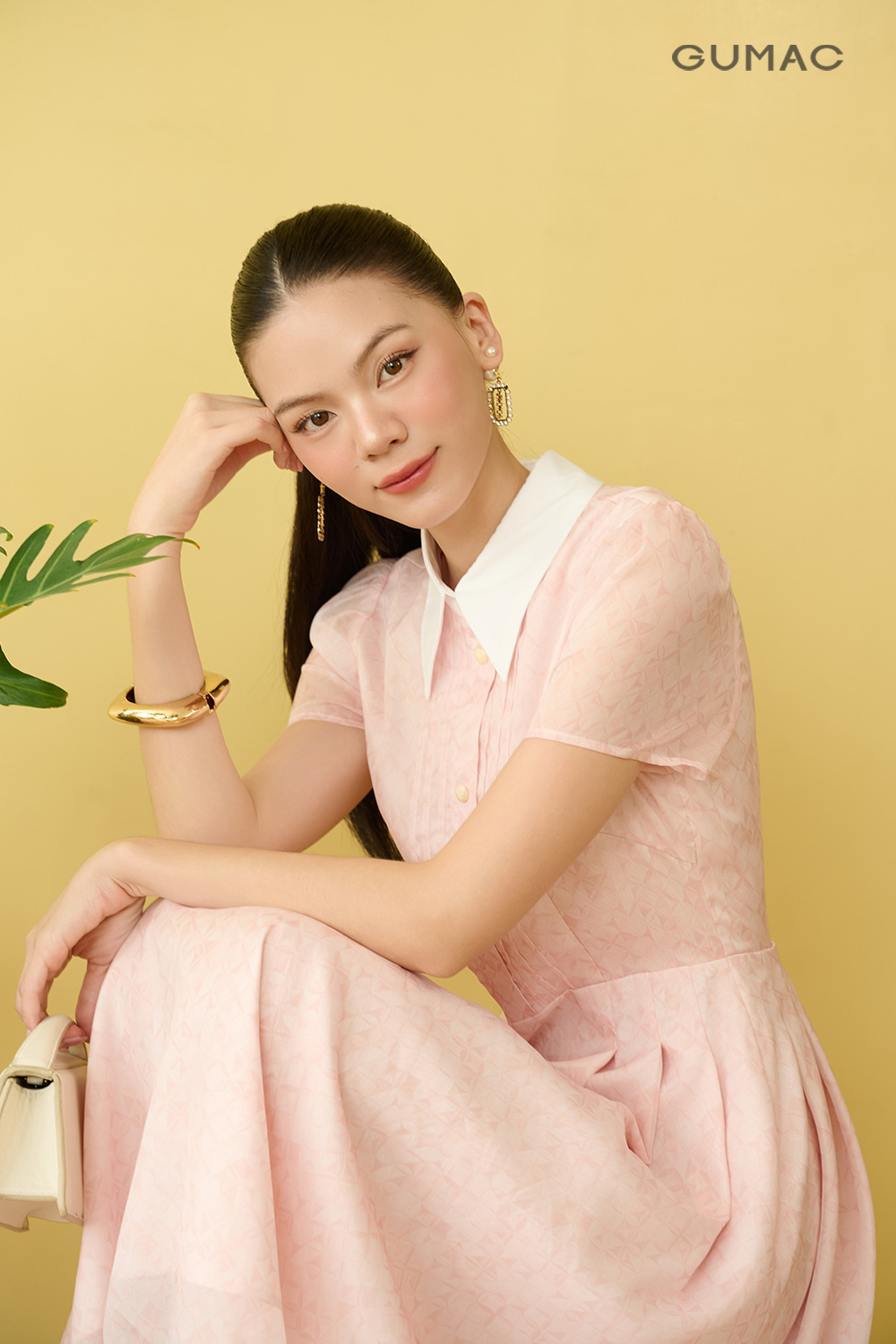 Đầm sơ mi họa tiết