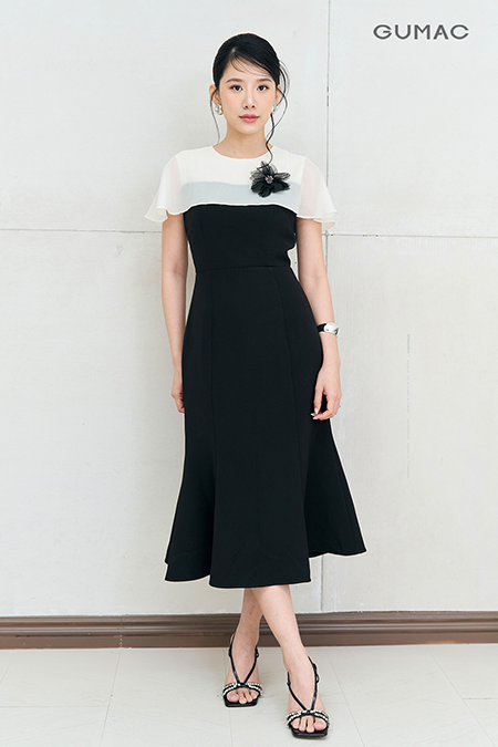 Đầm đuôi cá phối voan