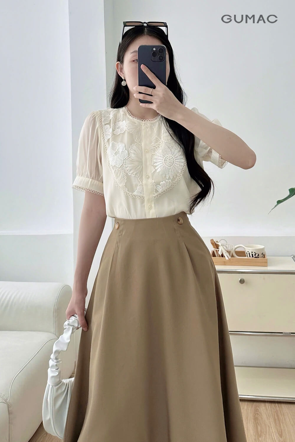 ao nu hoa tiet theu hoa cong so phoi chan vay xoe