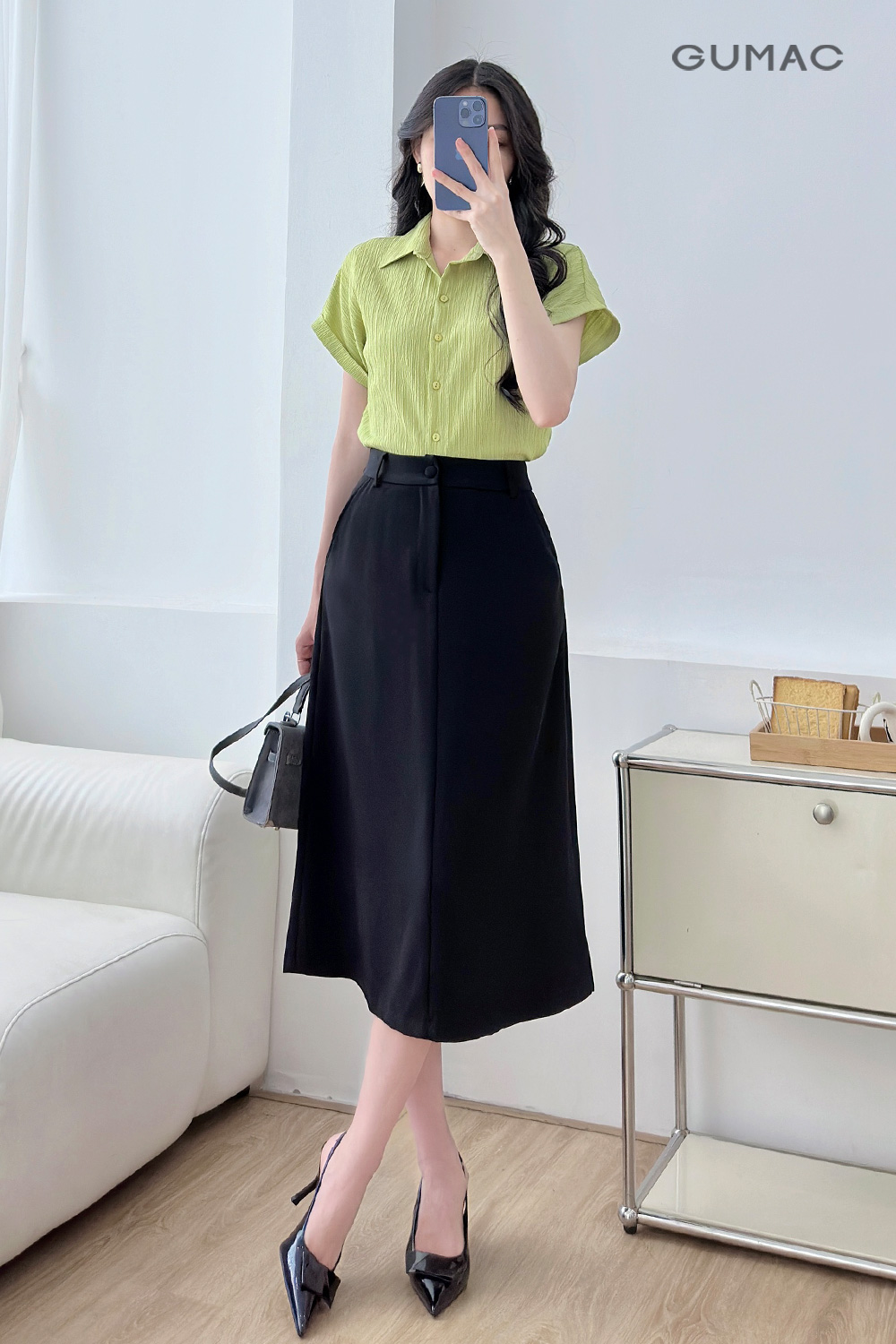 kieu ao so mi cong so tay lien