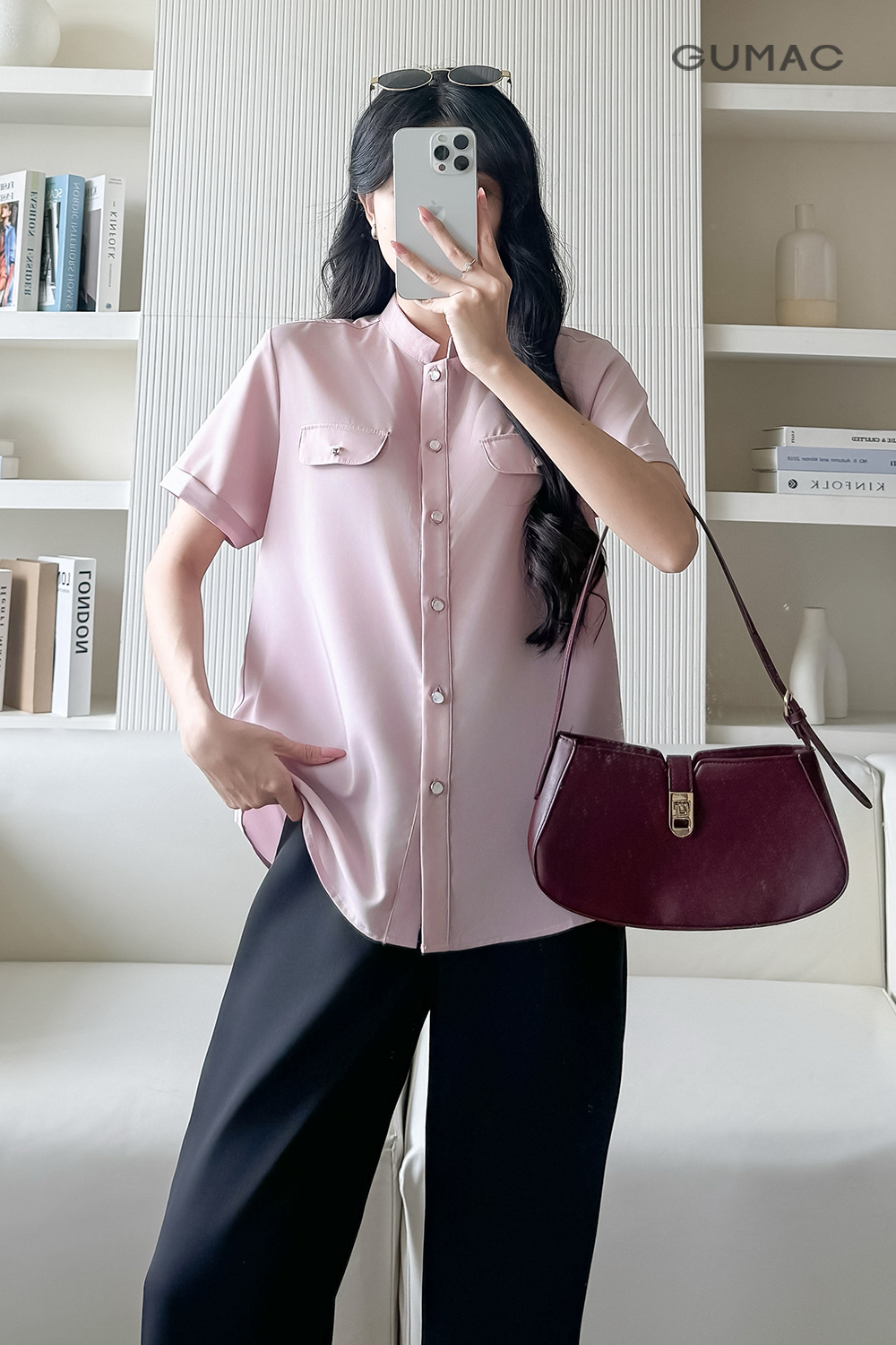 Áo kiểu có nắp túi