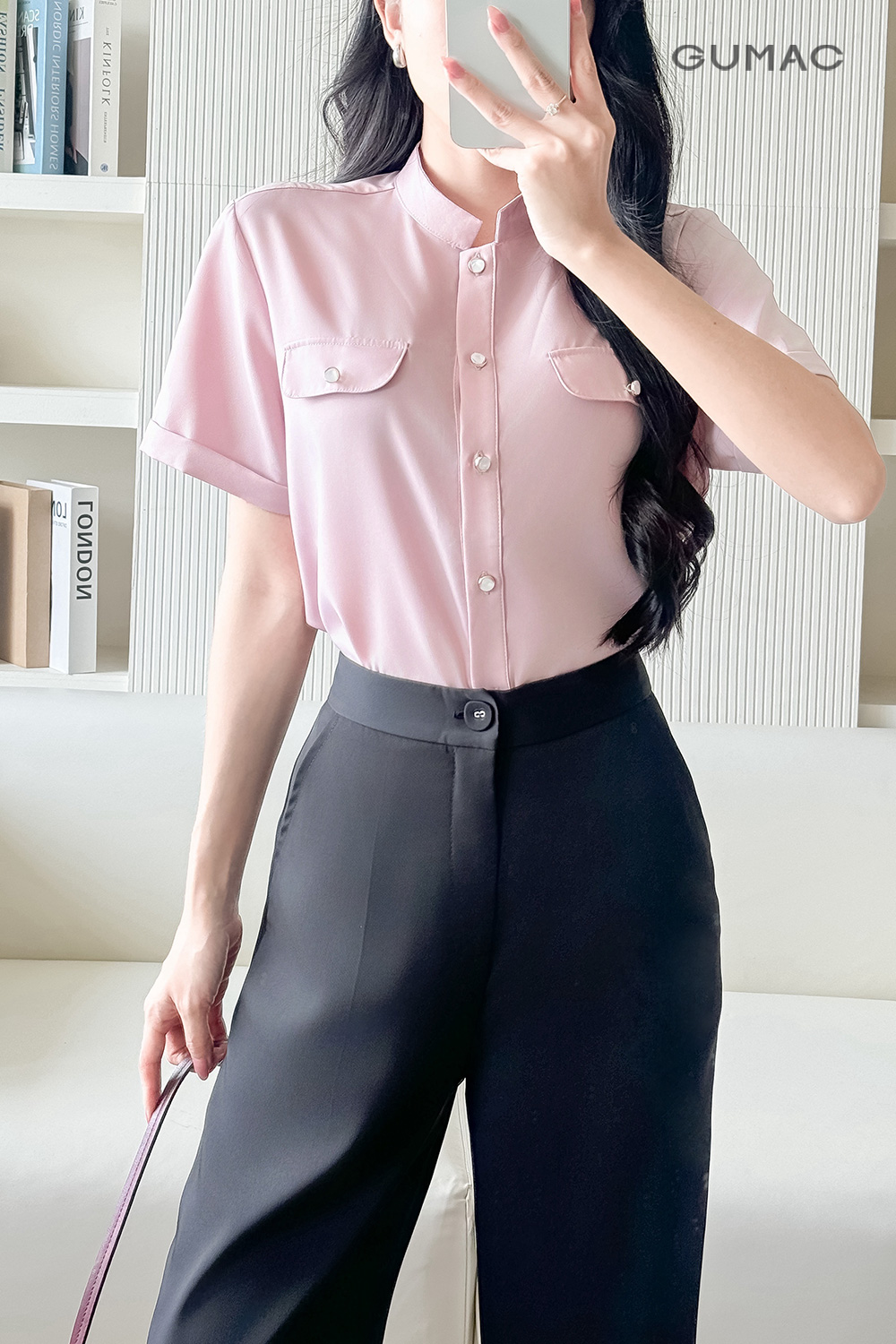 Áo kiểu có nắp túi