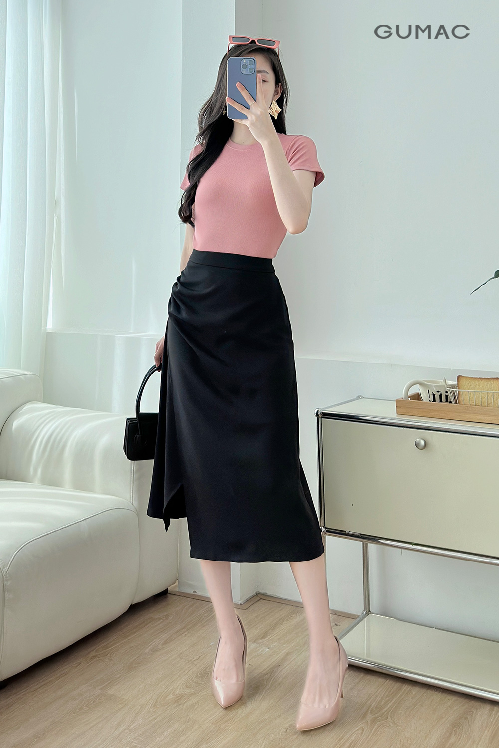 phoi do di dao phu quy voi ao thun han slimfit