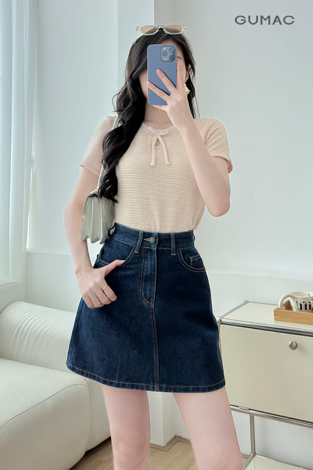 mix do voi ao kieu dinh nơ va vay jean ngan