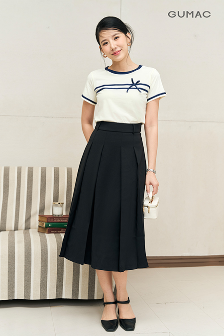 Áo thun phối dây nơ