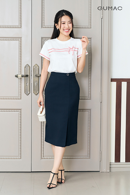 Áo thun phối dây nơ