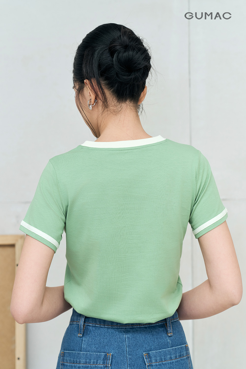 Áo thun phối dây nơ