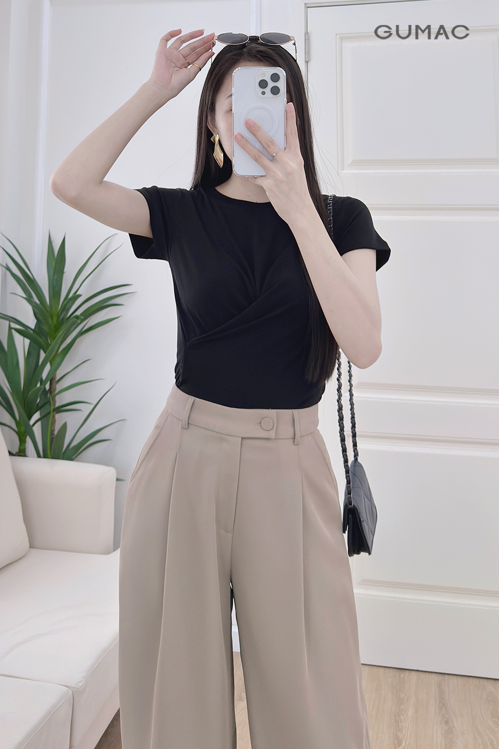 Áo thun kiểu đắp chéo