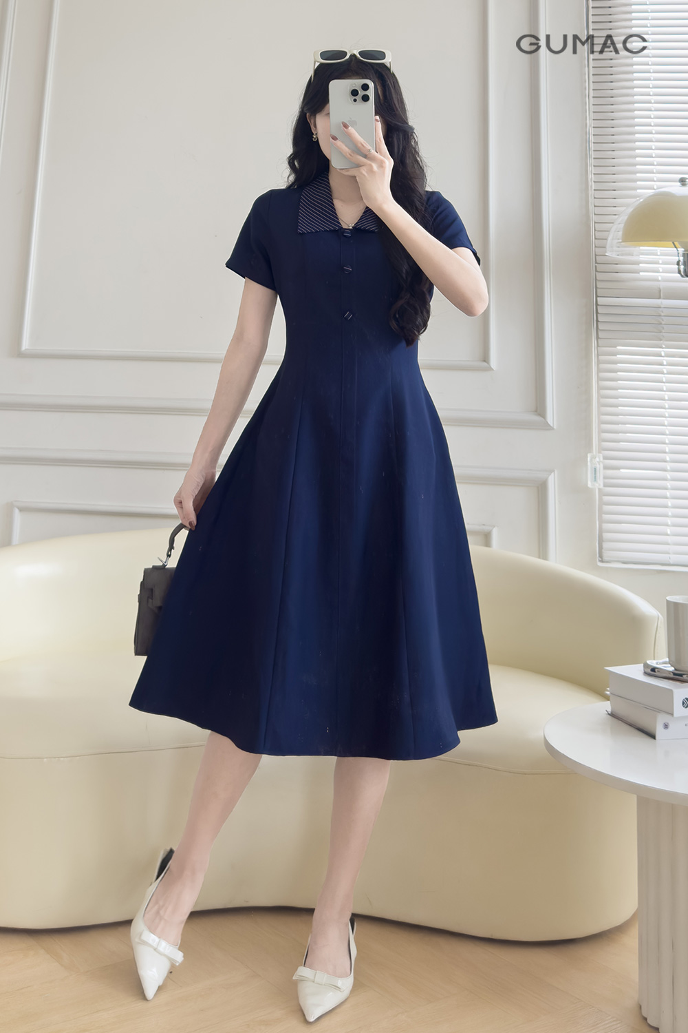 Đầm A phối cổ