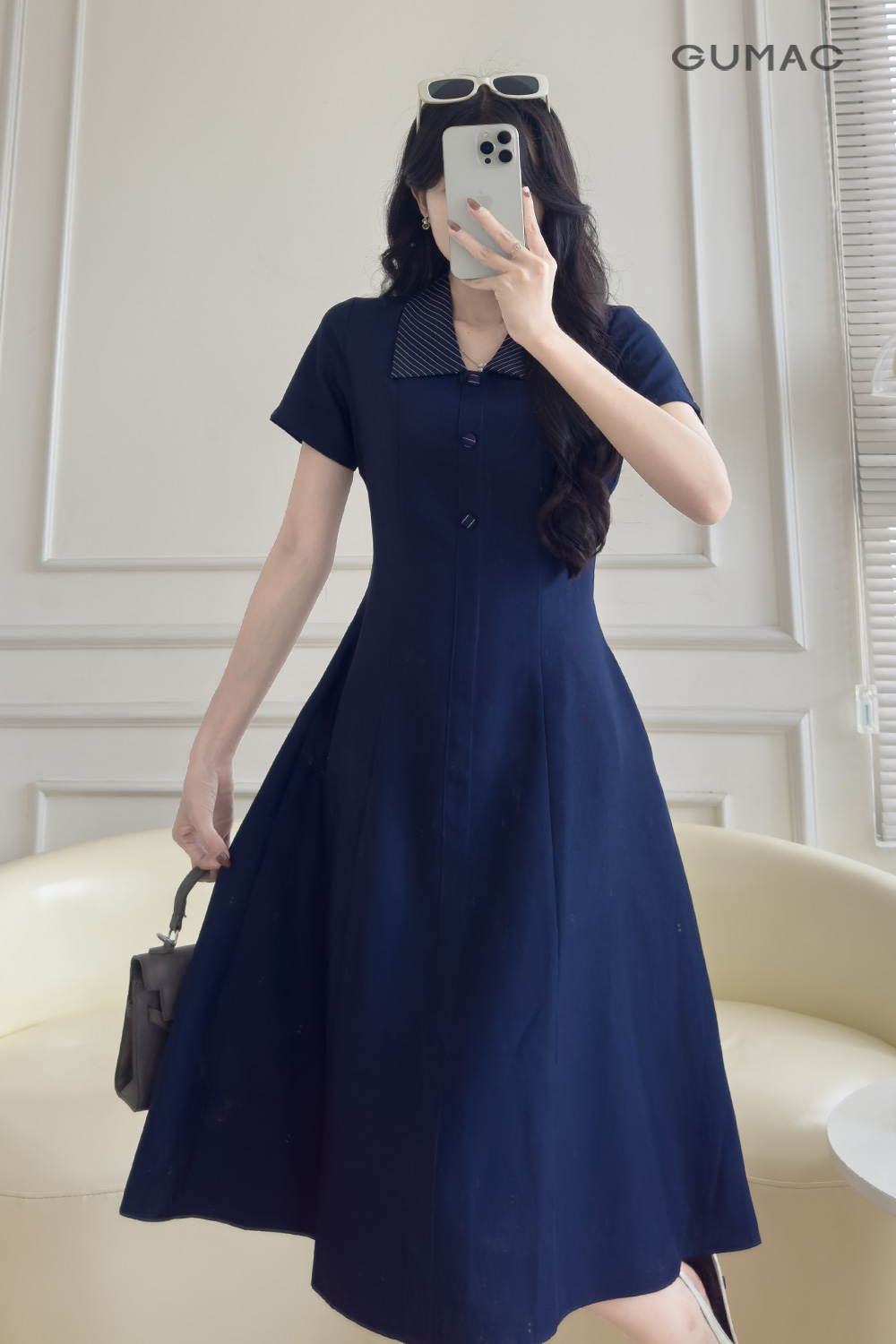 Đầm A phối cổ