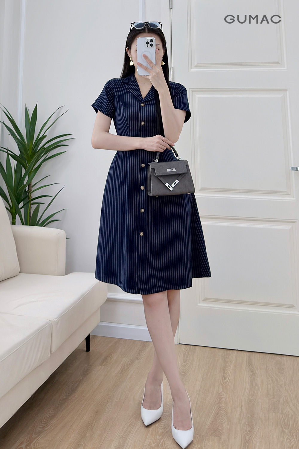 Đầm A cổ danton