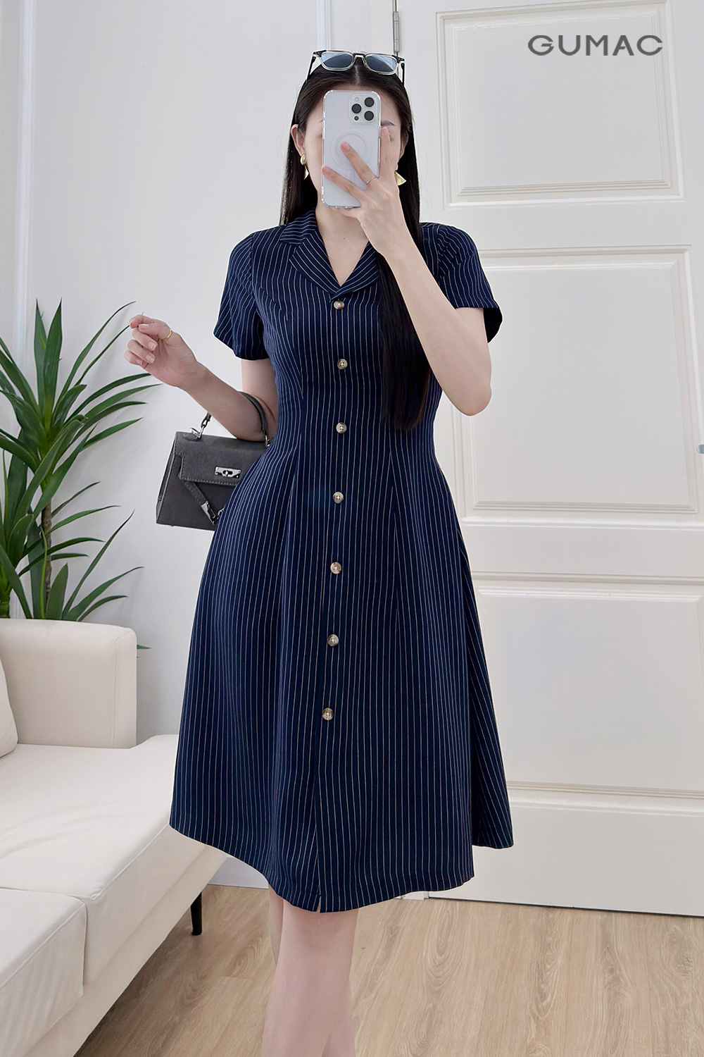 Đầm A cổ danton