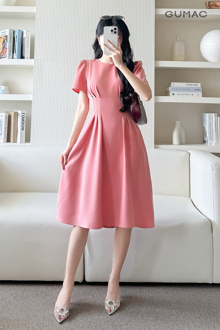 Đầm xòe phối ly eo