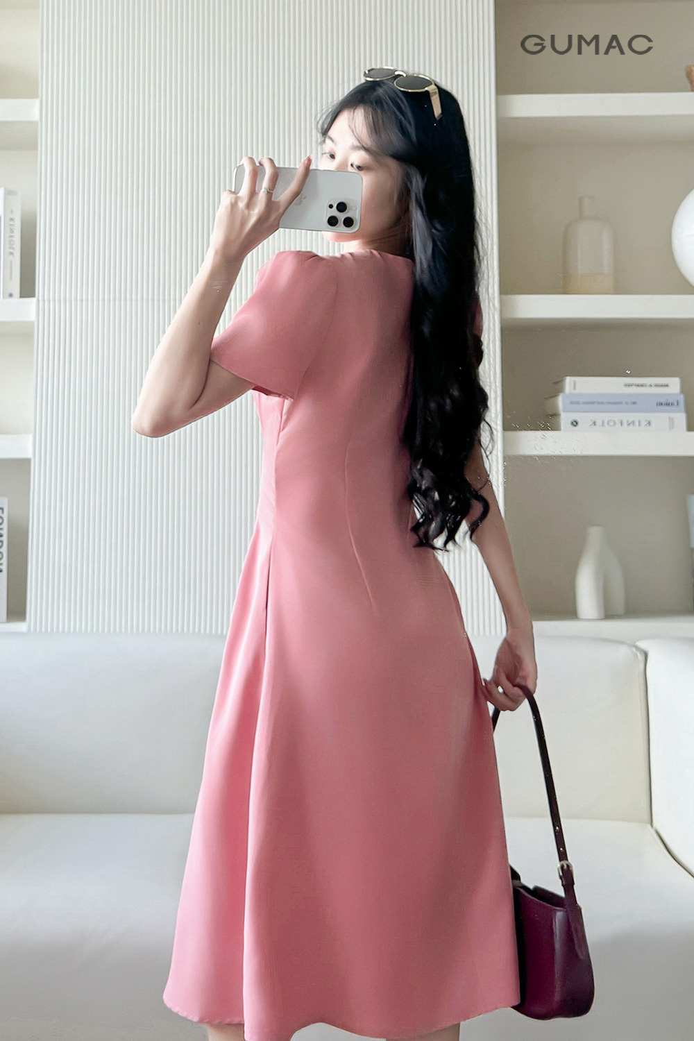 Đầm xòe phối ly eo