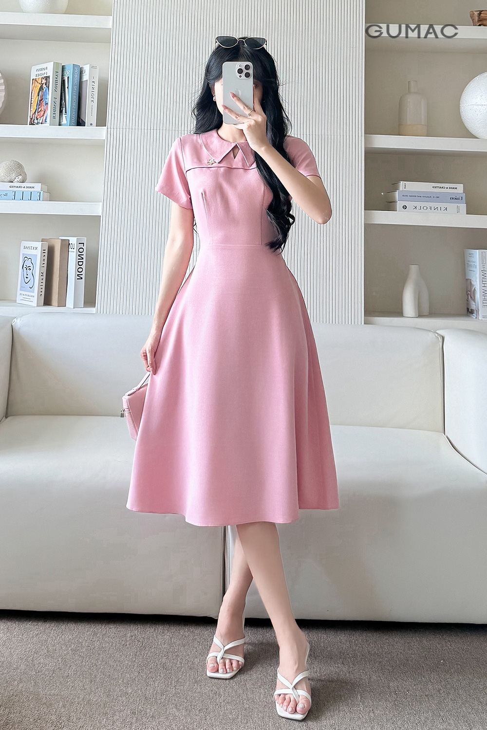 dam hong pastel chup anh quan ca phe dep