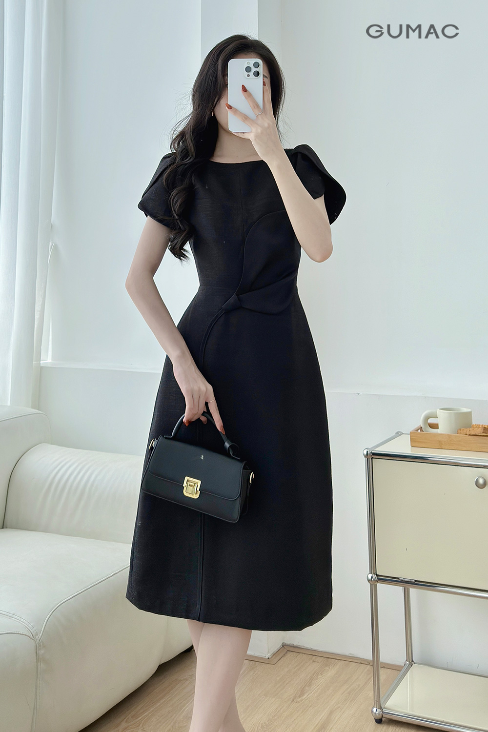 Đầm A tay cánh hồng