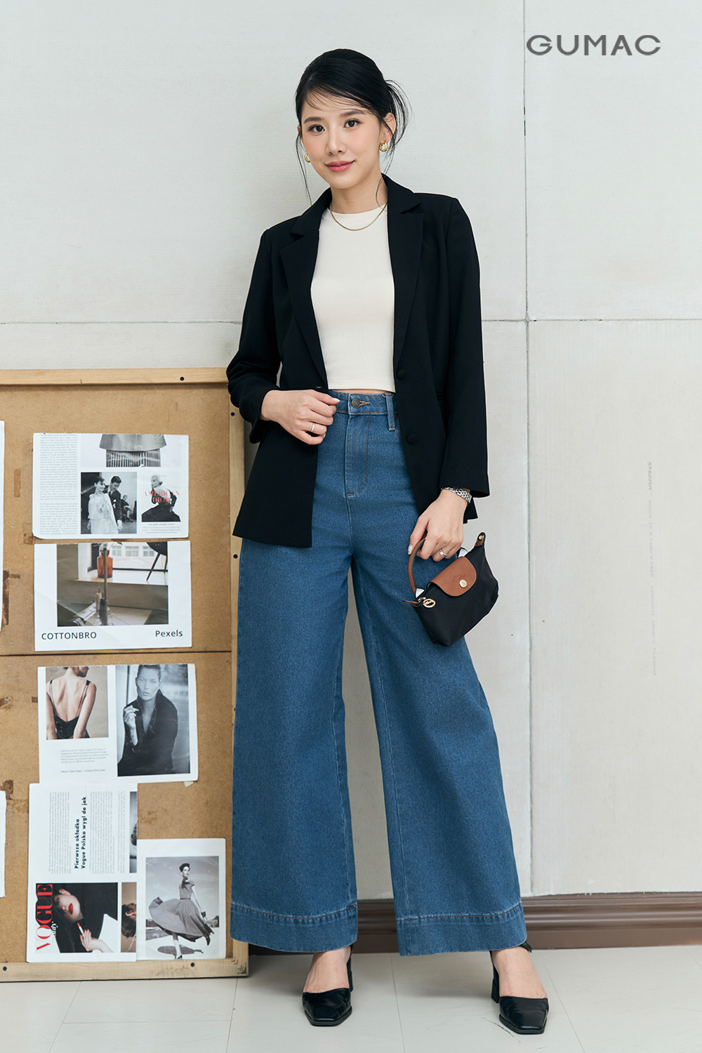 Áo blazer suông nút kiểu