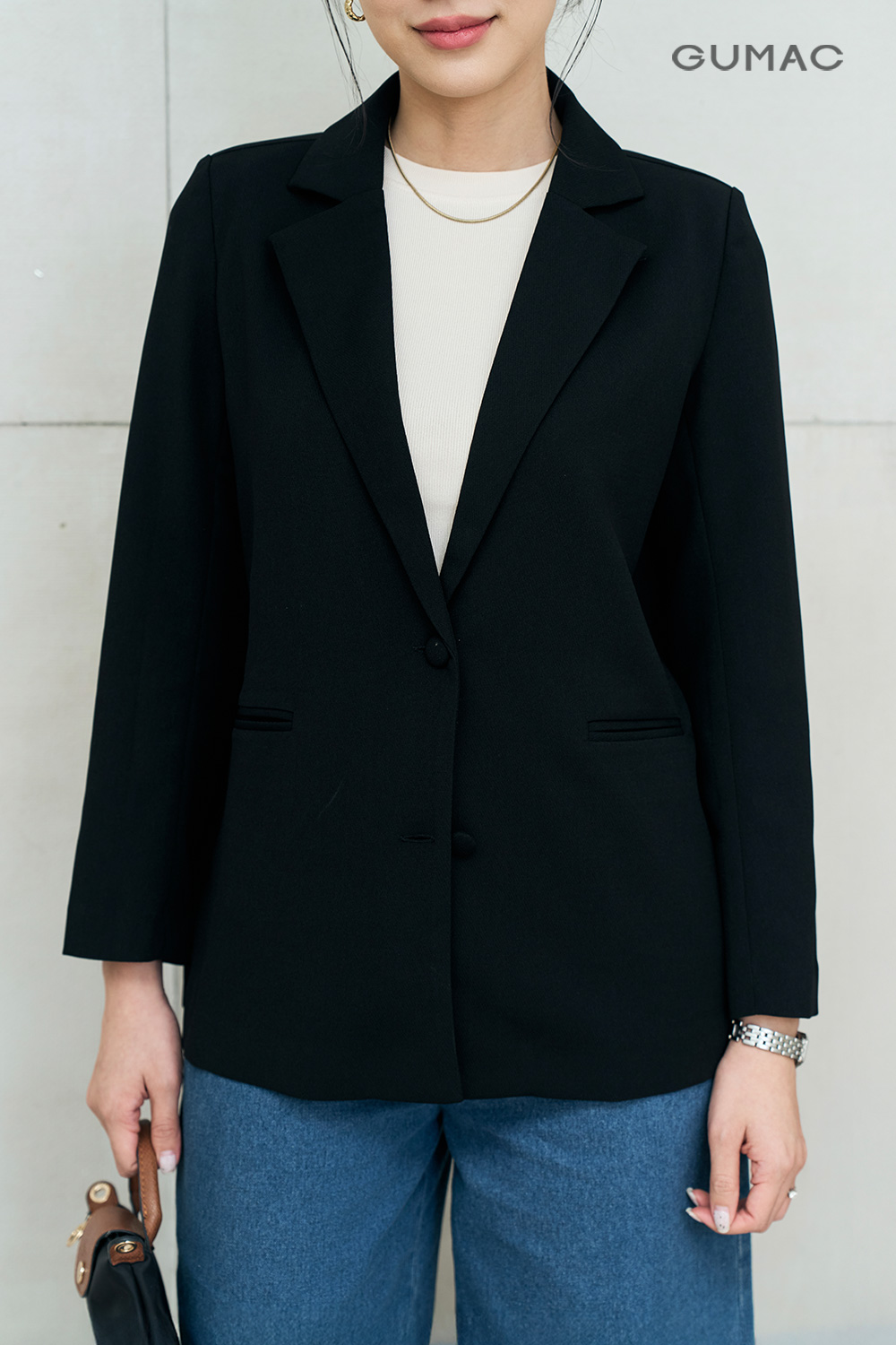Áo blazer suông nút kiểu