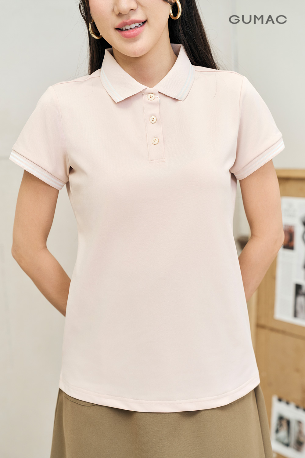 Áo Polo dệt 2 viền