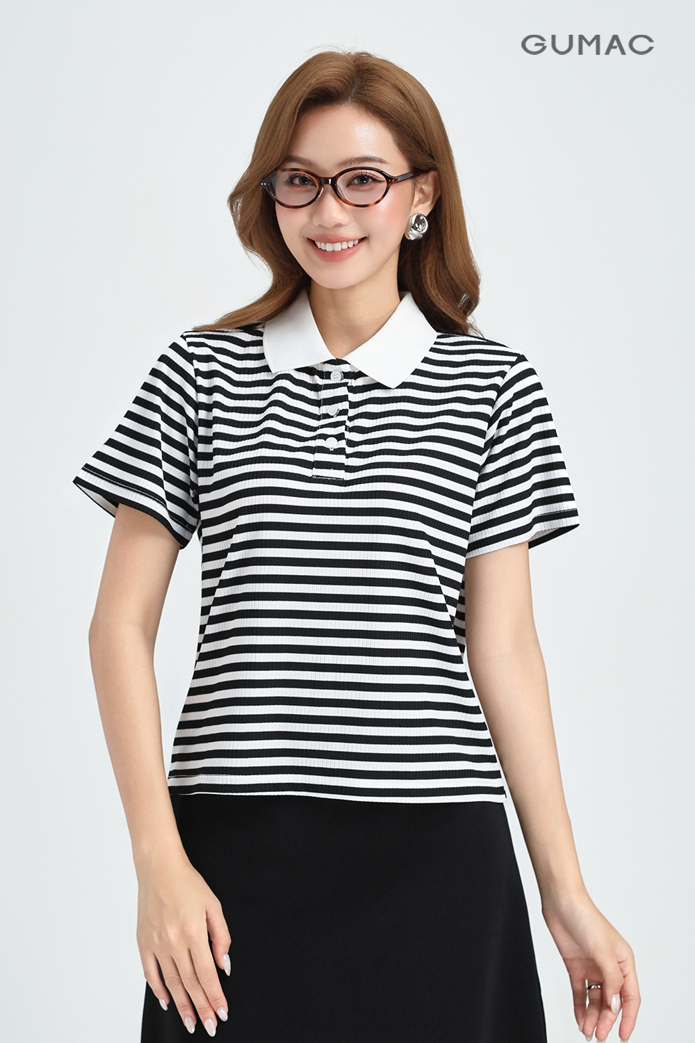 Áo polo sọc ngang