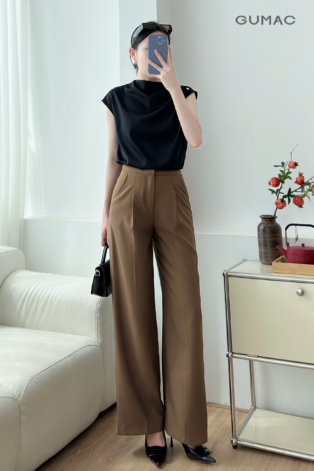 quan mau nau tay ket hop ao mau gi dep