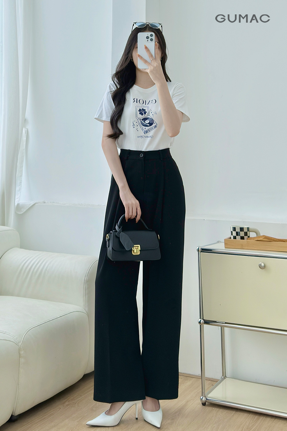 Quần ống rộng chiết ly