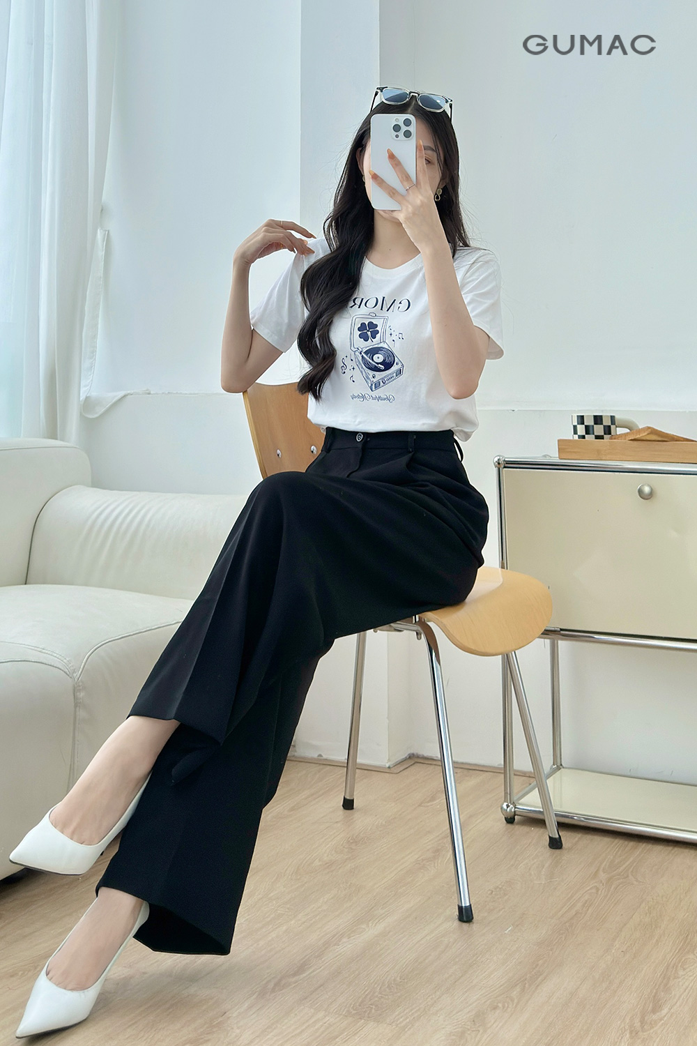 Quần ống rộng chiết ly