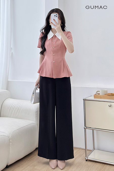 Quần ống rộng túi xéo