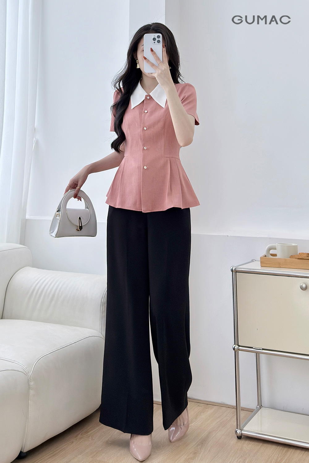 Quần ống rộng túi xéo