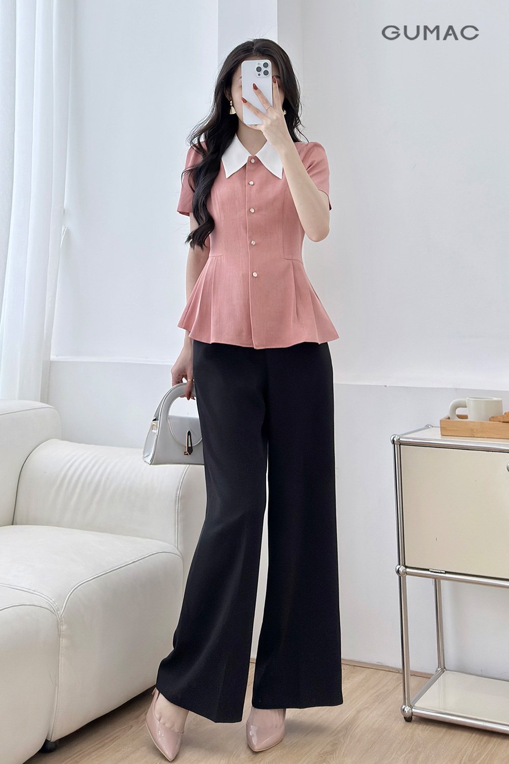 Quần ống rộng túi xéo