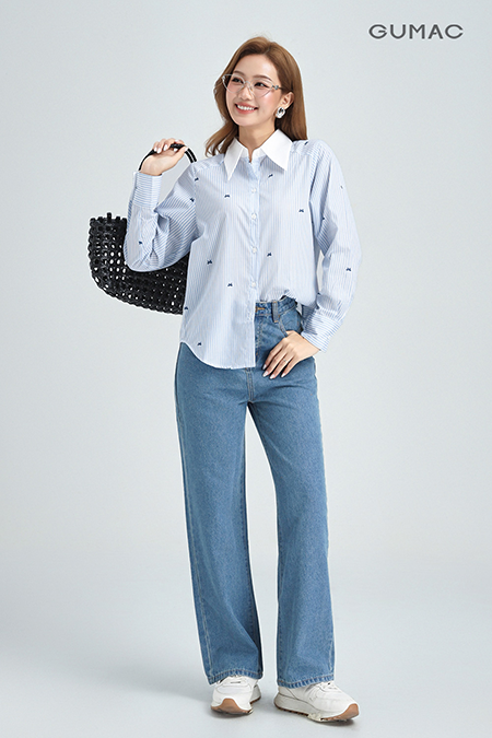 Quần jeans suông cơ bản