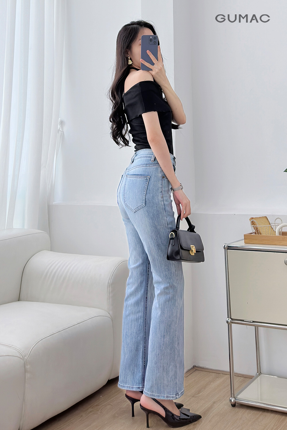 Quần jeans loe túi kiểu