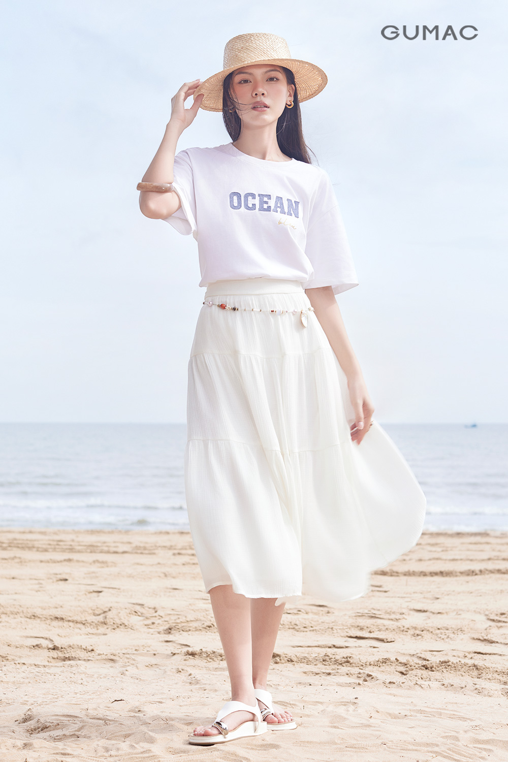 Item chân váy xếp ly dài 2 lớp