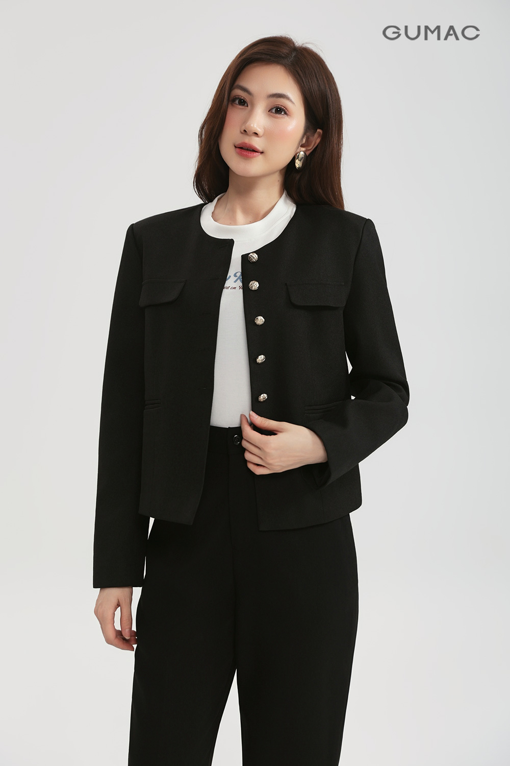 Áo khoác kiểu cổ tròn