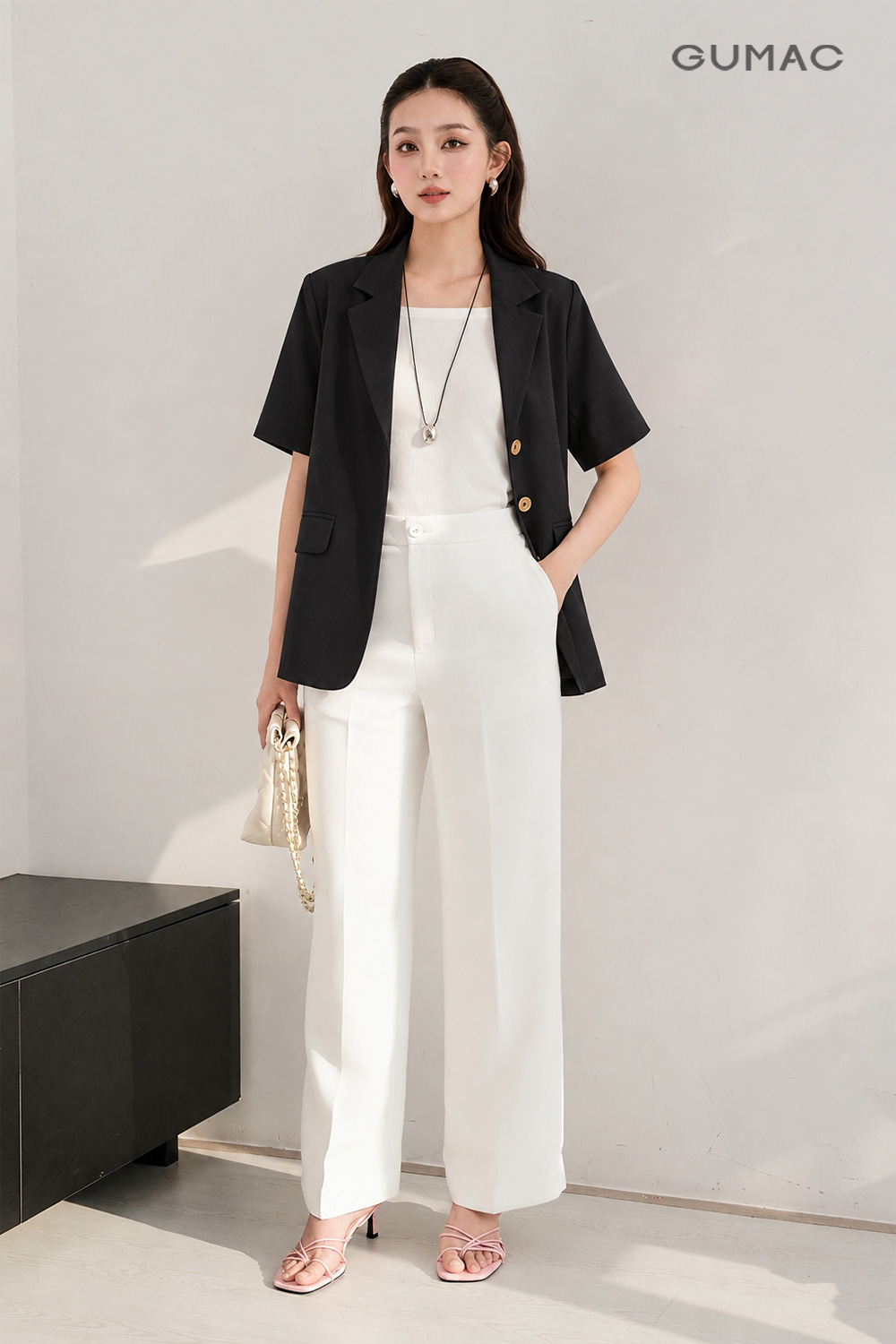OWG10151-Blazer Suông-ngắn