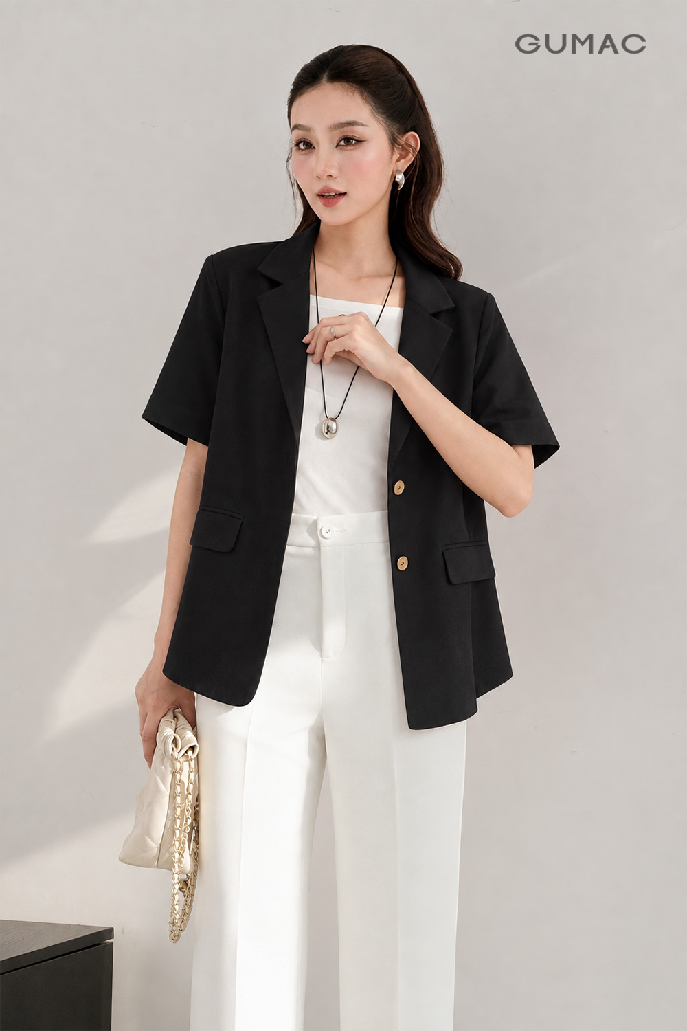 OWG10151-Blazer Suông-ngắn