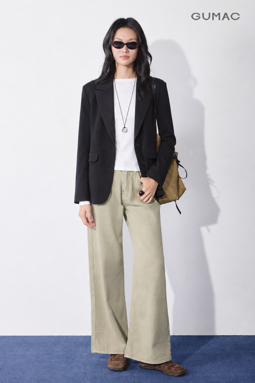 OWG10158-Blazer Suông-dài