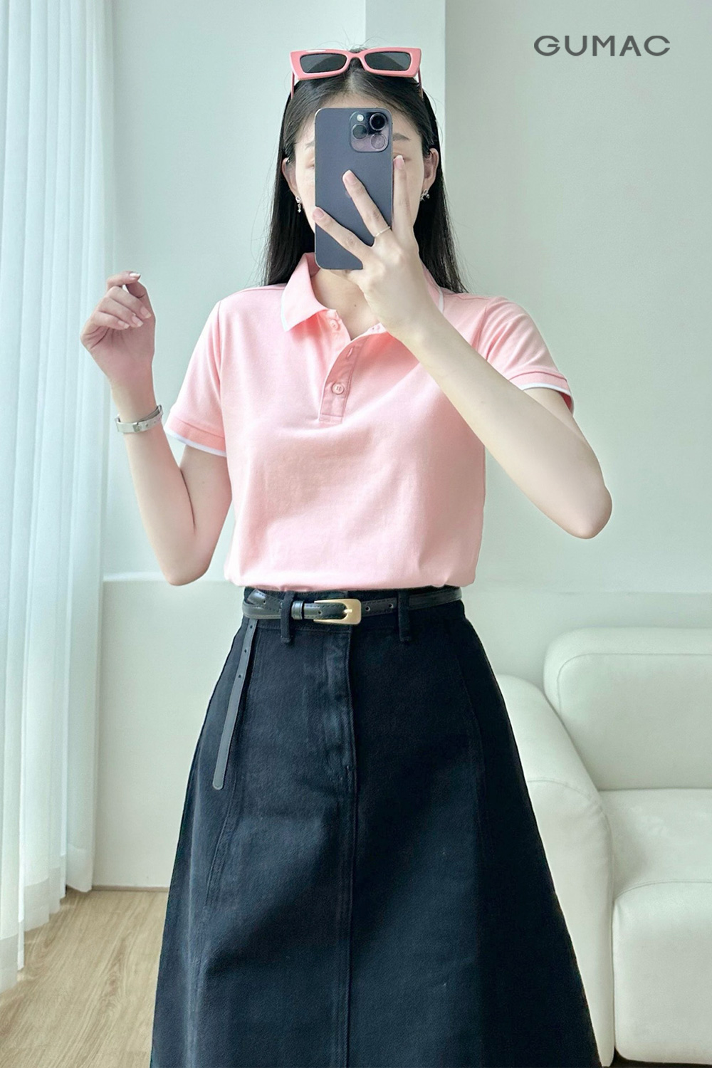 Áo polo phối bo sọc