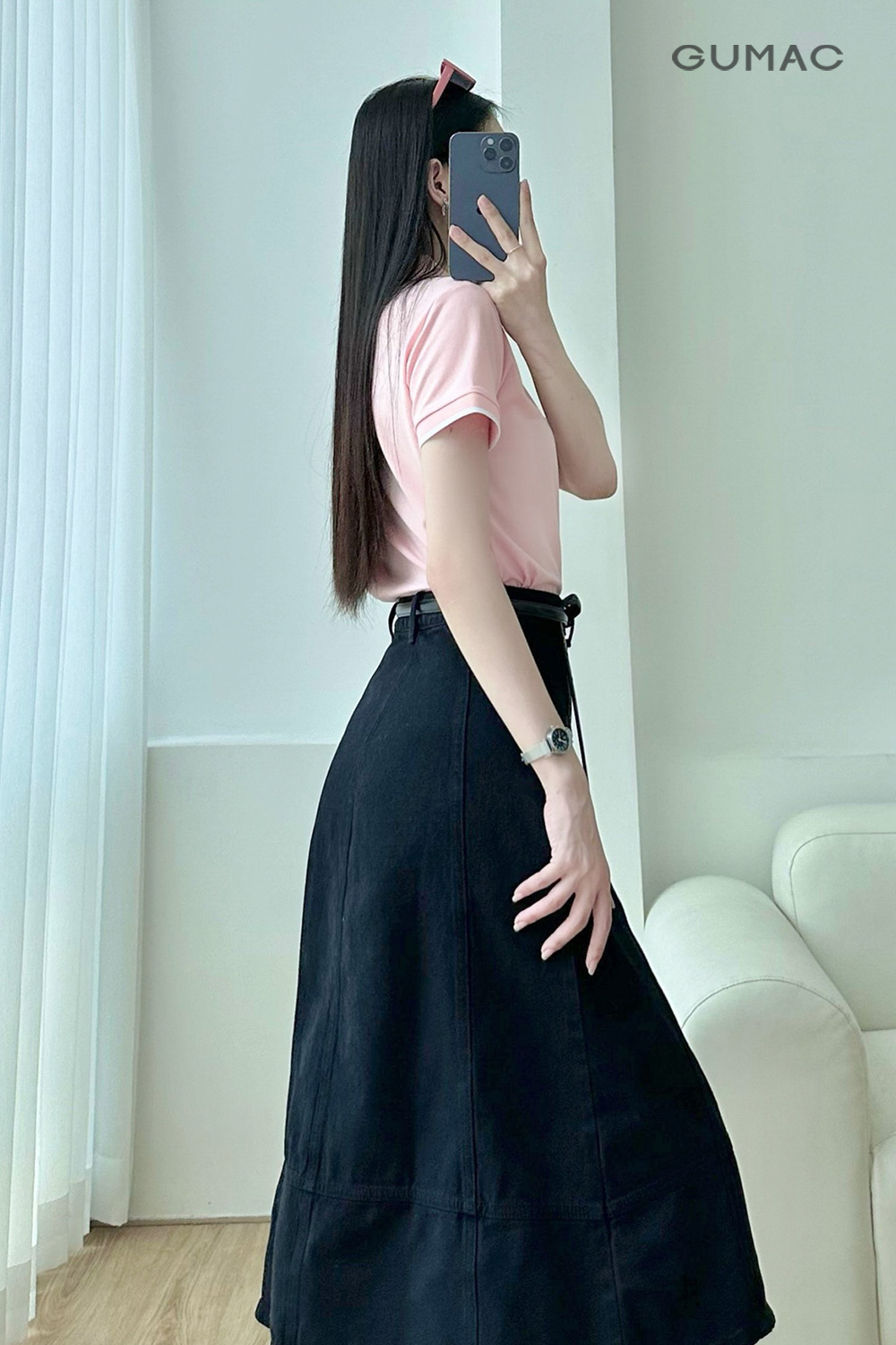 Áo polo phối bo sọc