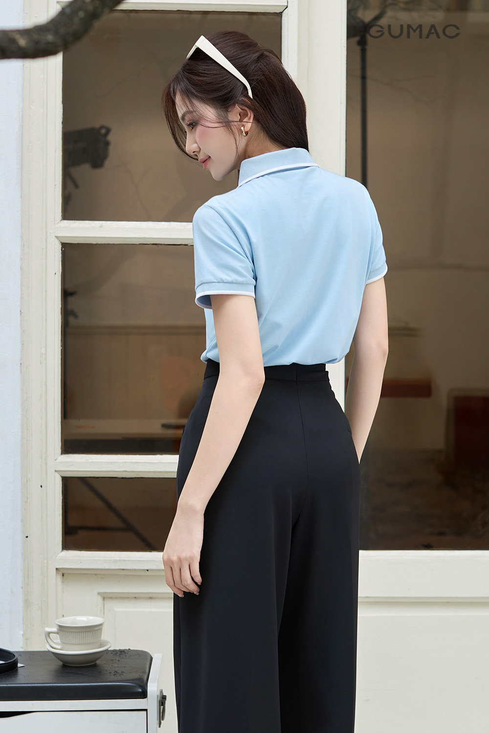Áo polo phối bo sọc