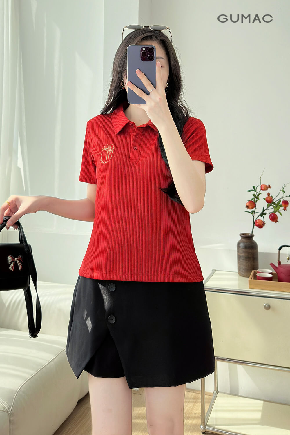 Áo polo gân thêu art