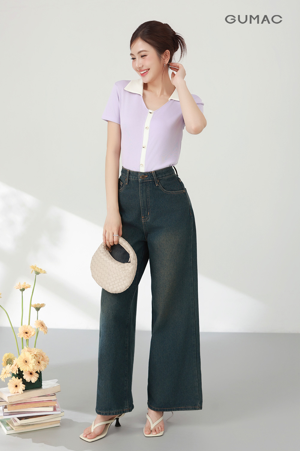 ao polo phoi voi quan jean