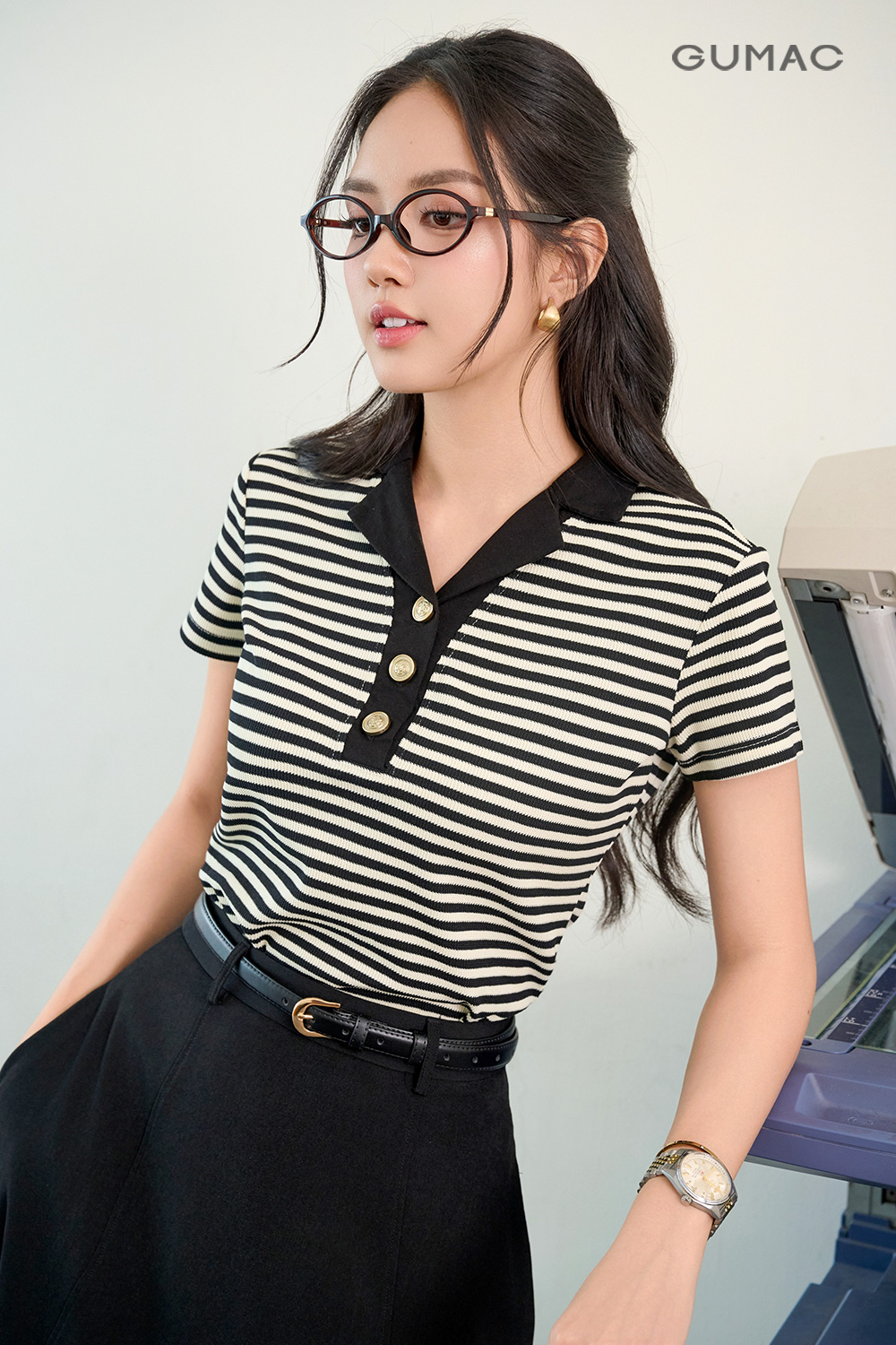 Áo polo phối cố kiểu