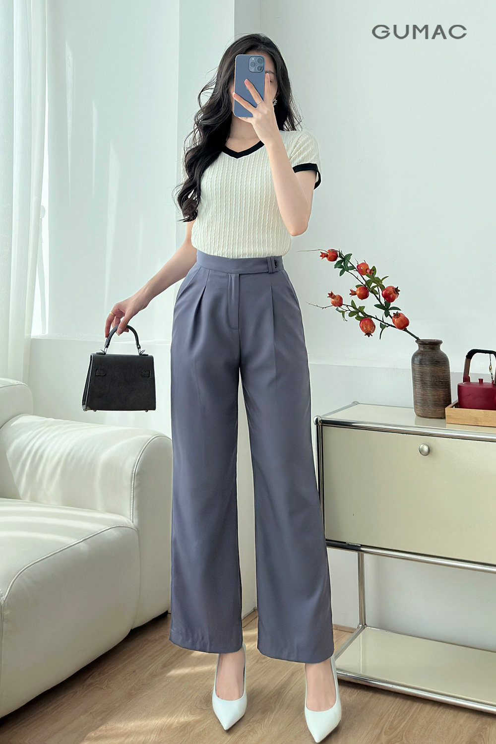 Quần xám phối với áo màu gì