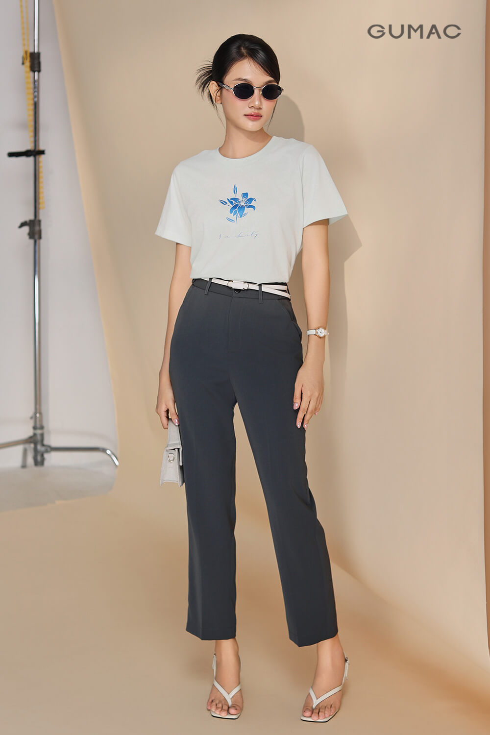 quan dai nu cong so mau xam GUMAC