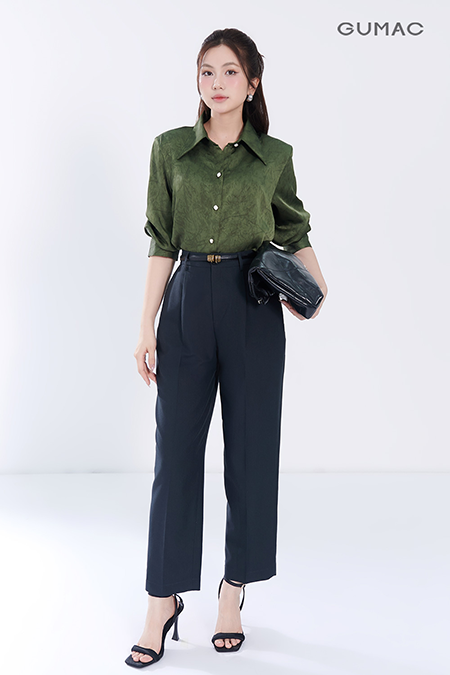 Quần baggy nút kiểu