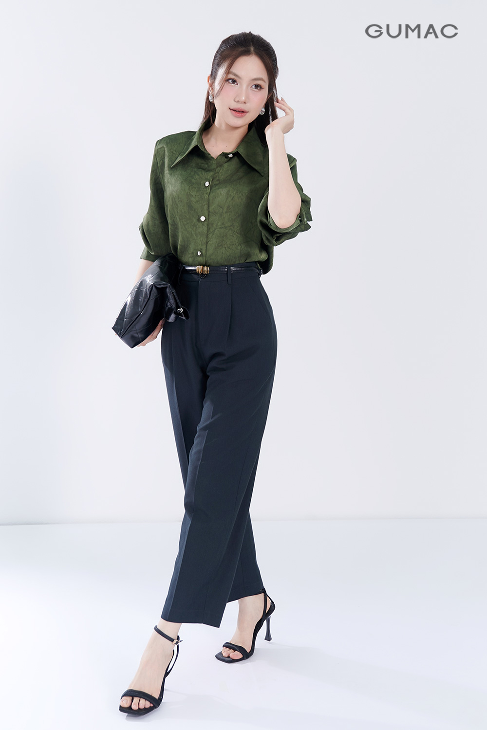 Quần baggy nút kiểu