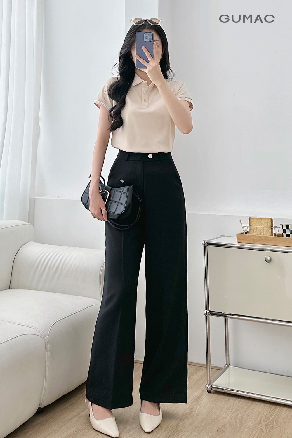 Quần suông cài quai