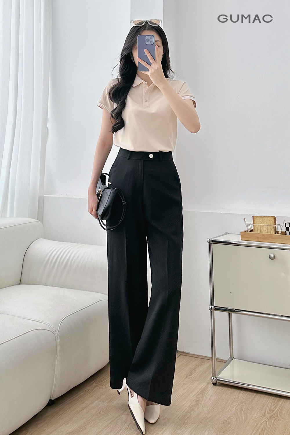 Quần suông cài quai